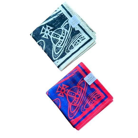 Vivienne Westwood Other - NWT Vivienne Westwood Red and White Handkerchief Bandana Ascot Pocket Square Set
